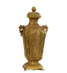 GILT BRONZE LIDDED VASE