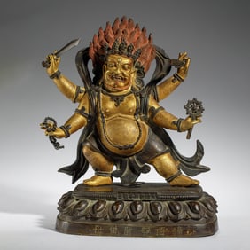 GILT BRONZE STATUE OF BUDDHIST DEITY