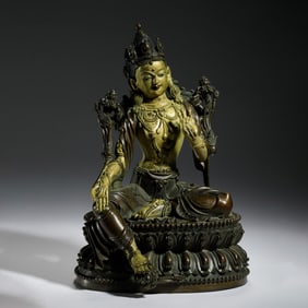 BRONZE STATUE OF BUDDHIST BODHISATTVA