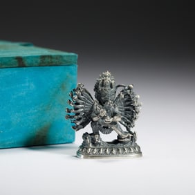SILVER STATUE OF BUDDHIST DEITY