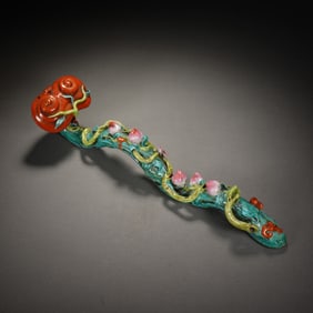 PORCELAIN RUYI WITH AUSPICIOUS SYMBOLS