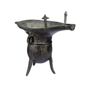 CHINESE BRONZE JUE WINE VESSEL