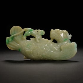EXQUISITE JADE CARVING OF MYTHICAL CREATURES