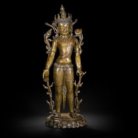BRONZE STATUE OF A BODHISATTVA