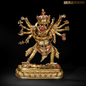 GILT - BRONZE STATUE OF CHAKRASAMVARA