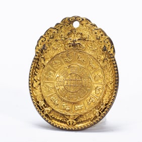 TIBETAN BUDDHIST NINE PALACE AND EIGHT TRIGRAMS PLAQUE