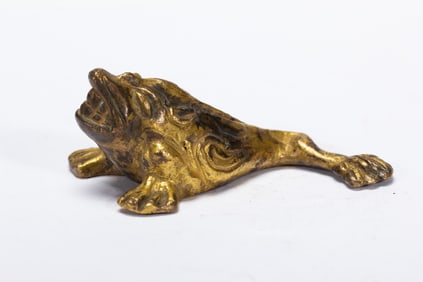 GILT - BRONZE TOAD - SHAPED ARTIFACT
