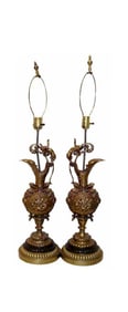 CAST BRONZE EWER TABLE LAMPS