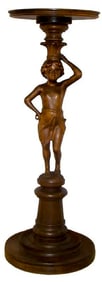 FIGURAL CARVED WALNUT PEDESTAL