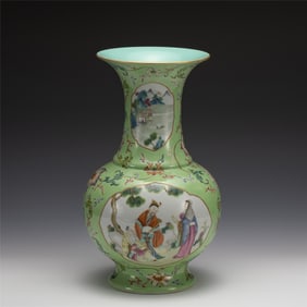 QING QIANLONG FAMILLE ROSE BEGONIA VASE