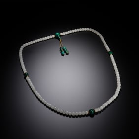 Chinese Hetian Jade 108-Bead Buddhist Strand