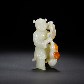 Chinese Hetian Jade Boy Blessing Ornament