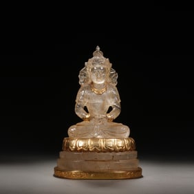 Chinese Rock Crystal Amitayus Seated Figure