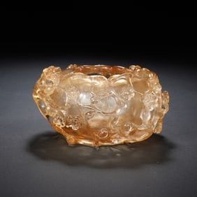 Chinese Crystal Floral-Pattern Brush Washer