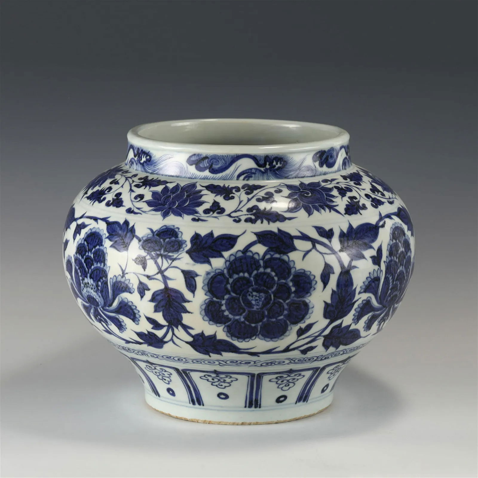 YUAN DYNASTY BLUE AND WHITE FLOWERS JAR (1 of 9)
