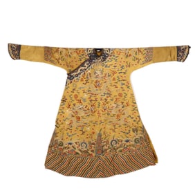 Chinese Embroidered Yellow DragonRobe