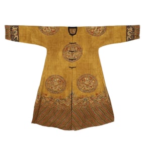 Chinese Embroidered Yellow DragonRobe