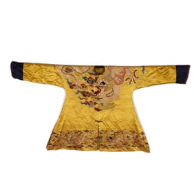 Chinese Embroidered Yellow DragonRobe