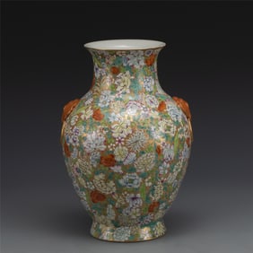 QING QIANLONG MILLE FLEUR ZUN VASE