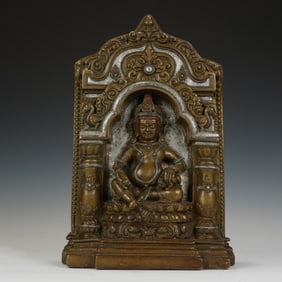 Chinese Alloy Bronze Vaishravana Seated Figure