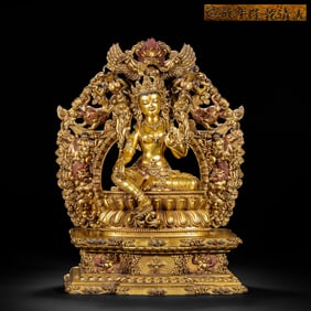 Chinese Gilt-Bronze Tara Figure