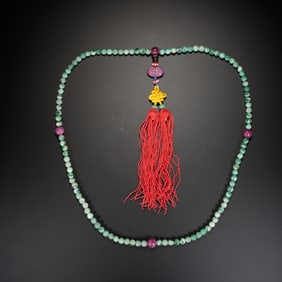 Chinese Jadeite 108-Bead Buddhist Rosary