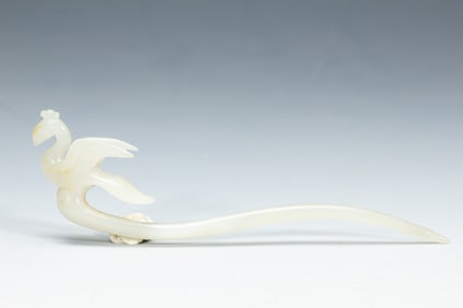 Chinese Hetian Jade Phoenix Hairpin