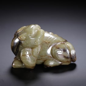 Chinese Hetian Jade Auspicious Beast Figurine