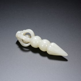 Chinese White Jade Vajra Ritual Implement