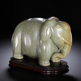 Chinese Jade Elephant Ornament