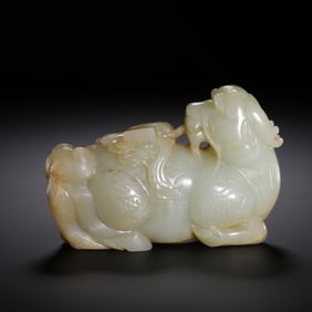 Chinese Hetian Jade Mythical Beast Ornament