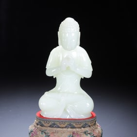 Chinese Hetian Jade Buddha Statue
