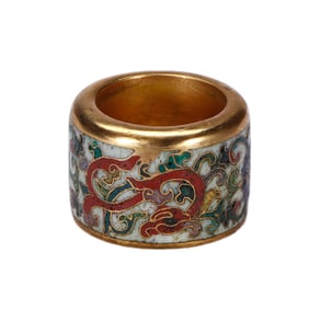 Chinese Cloisonn? Archer's Ring