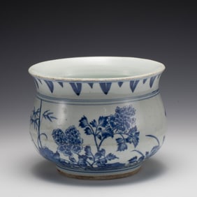 QING KANGXI BLUE & WHITE INCENSE BURNER