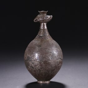 Chinese Silver Phoenix-Headed Chilong Vase