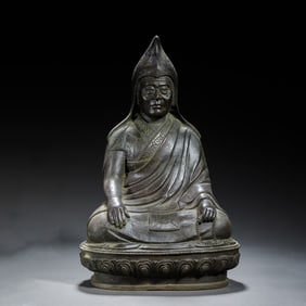 Chinese Bronze Lama Sitting Figure