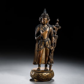 Chinese Gilt-Bronze Tara Standing Figure