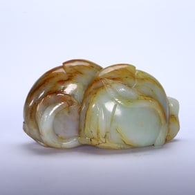 Chinese Hetian Jade Peach Ornament