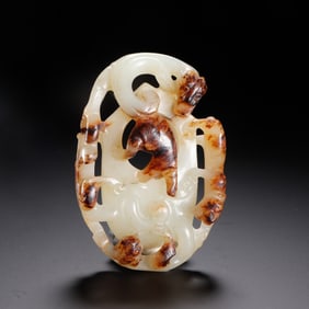 Chinese Hetian Jade Bi Disc with Dragon Motif