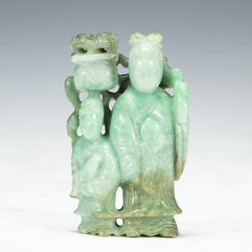 Chinese Jadeite Carved Figure Group