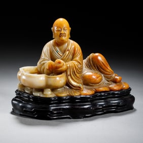 Chinese Tianhuang Stone Arhat Ornament