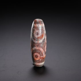 Chinese Tianzhu Bead with Marbled Motifs