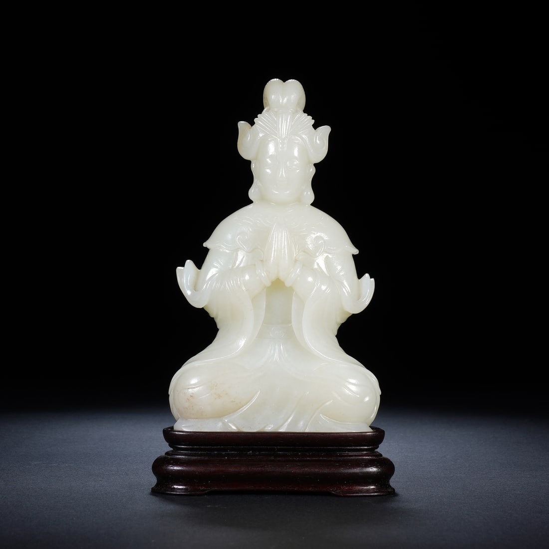 CHINESE WHITE JADE SEATED BUDDHA (1 of 9)