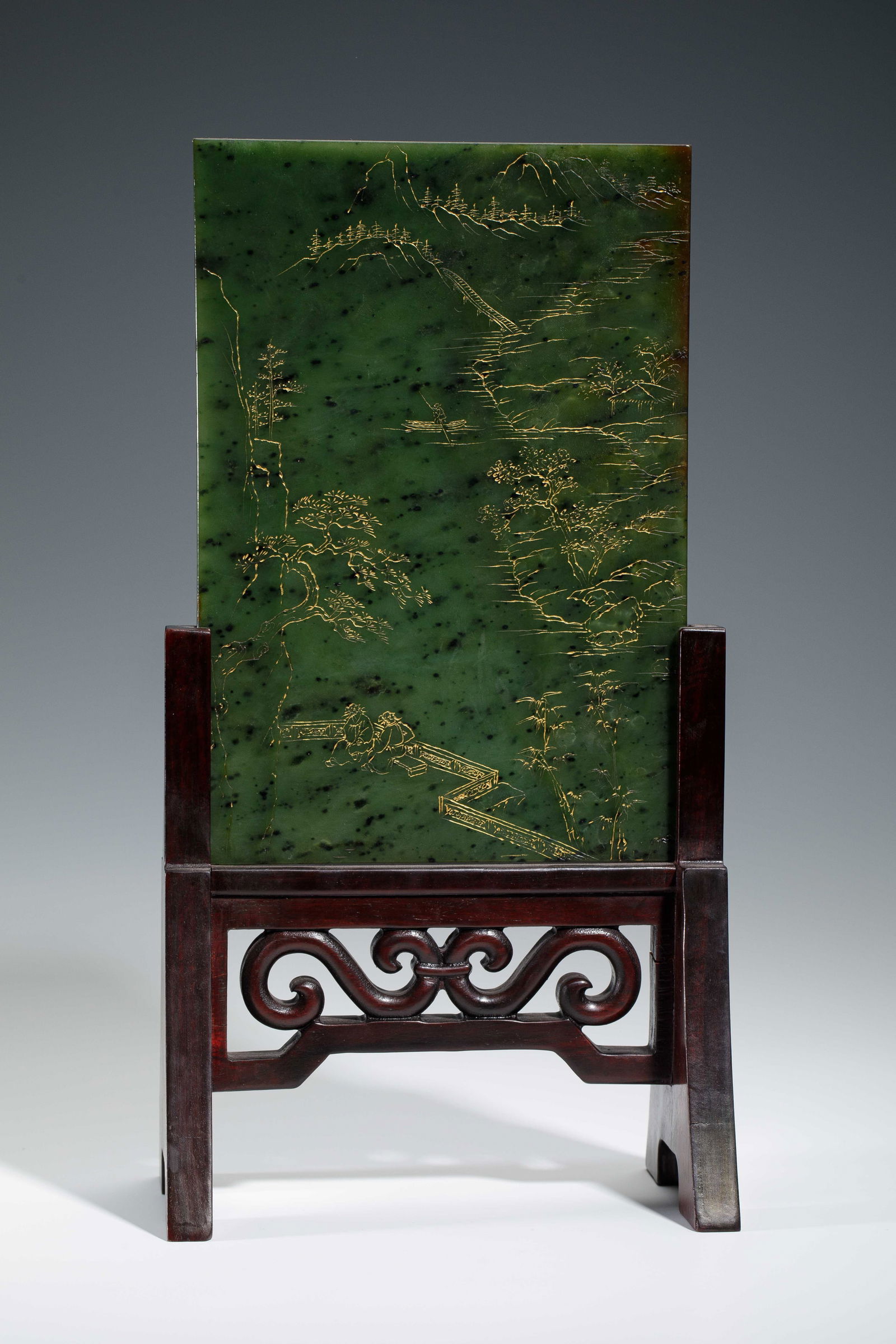 CHINESE HETIAN JADE TABLE SCREEN - 6