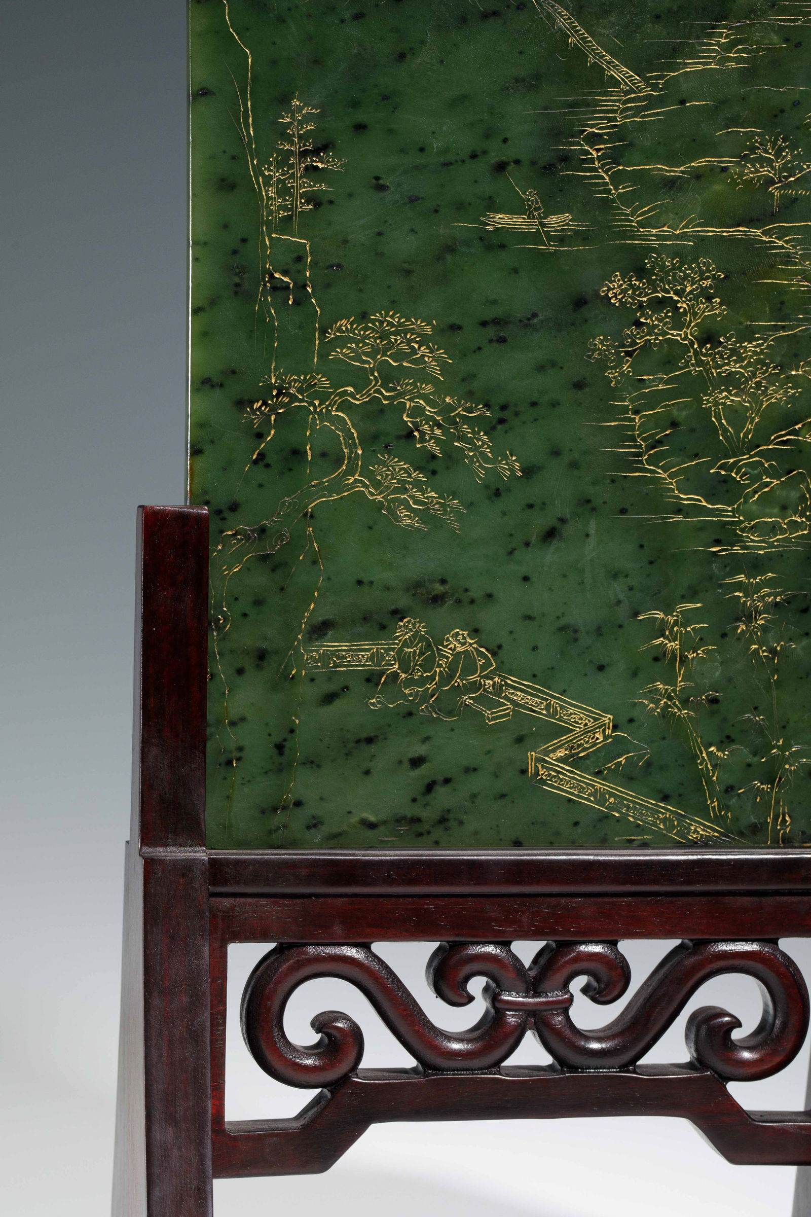 CHINESE HETIAN JADE TABLE SCREEN - 8