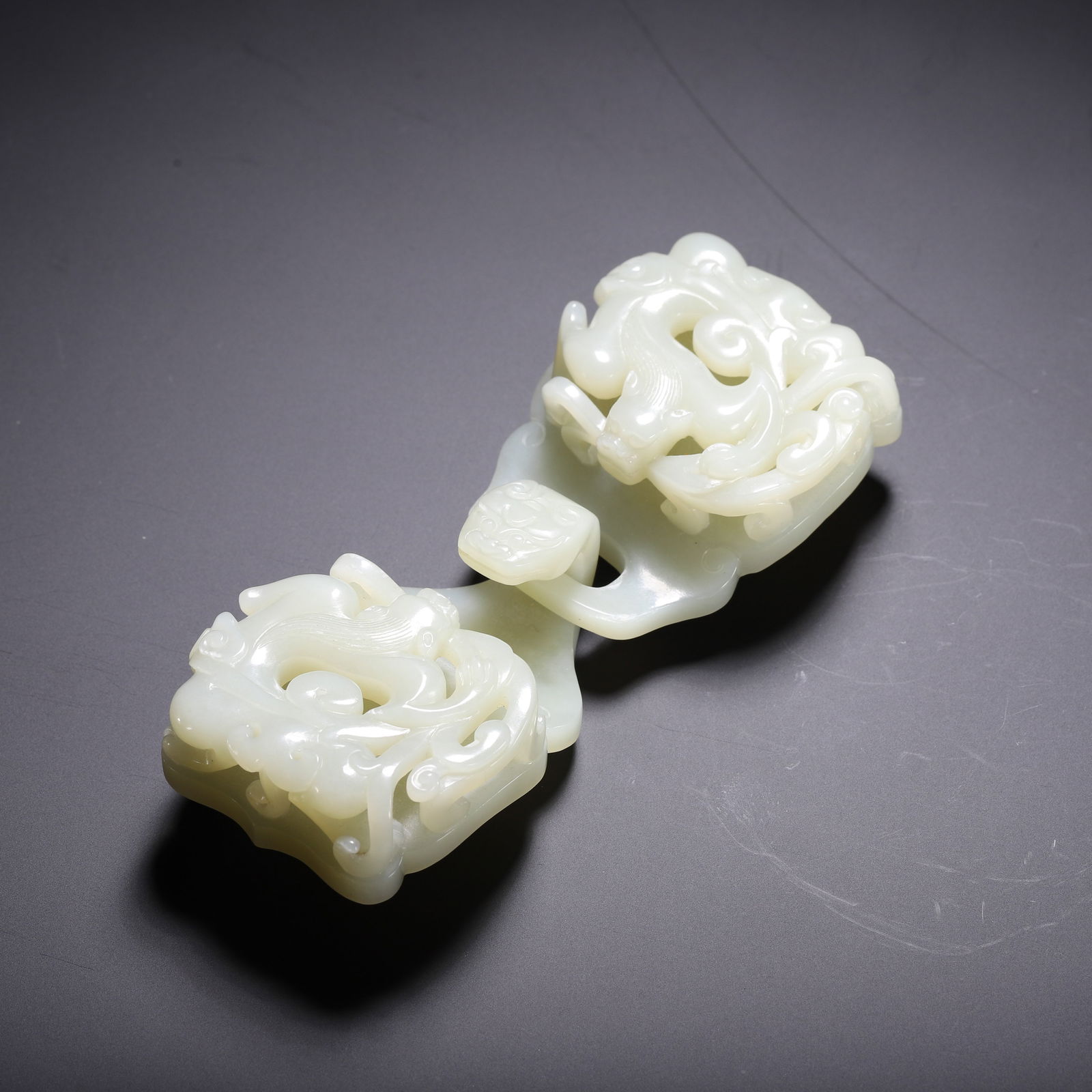 CHINESE HETIAN JADE BELT BUCKLE (1 of 10)