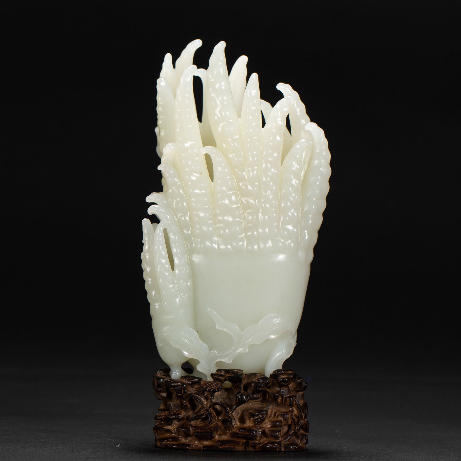 CHINESE WHITE JADE BUDDHA'S HAND CARVING (1 of 7)