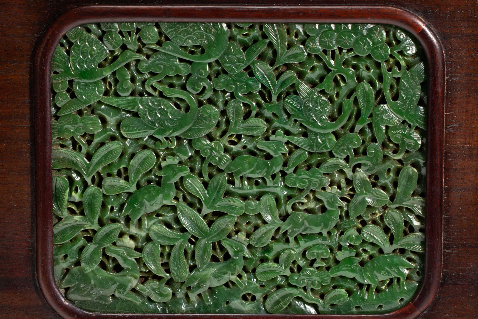 CHINESE SPINACH JADE TABLE SCREEN - 4