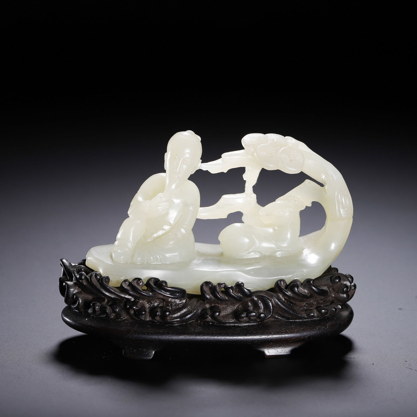 CHINESE WHITE JADE FIGURE GROUP (1 of 9)