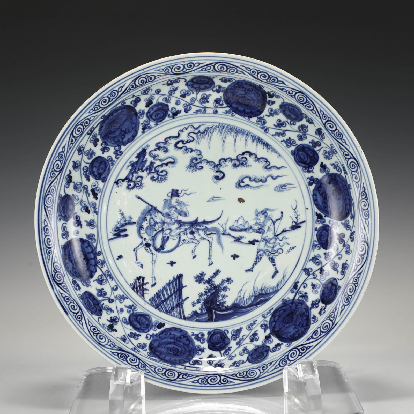 MING BLUE & WHITE PLATE (1 of 8)